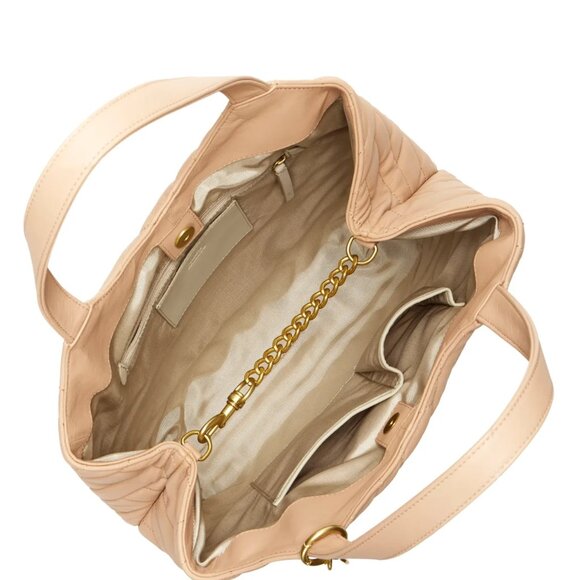 $119 NWT Vince Camuto Genuine Quilted Leather Tote - Picture 3 of 6